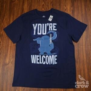 Disney Parks Moana Maui You’re Welcome T-Shirt Navy Blue Graphic Tee Adult L NWT